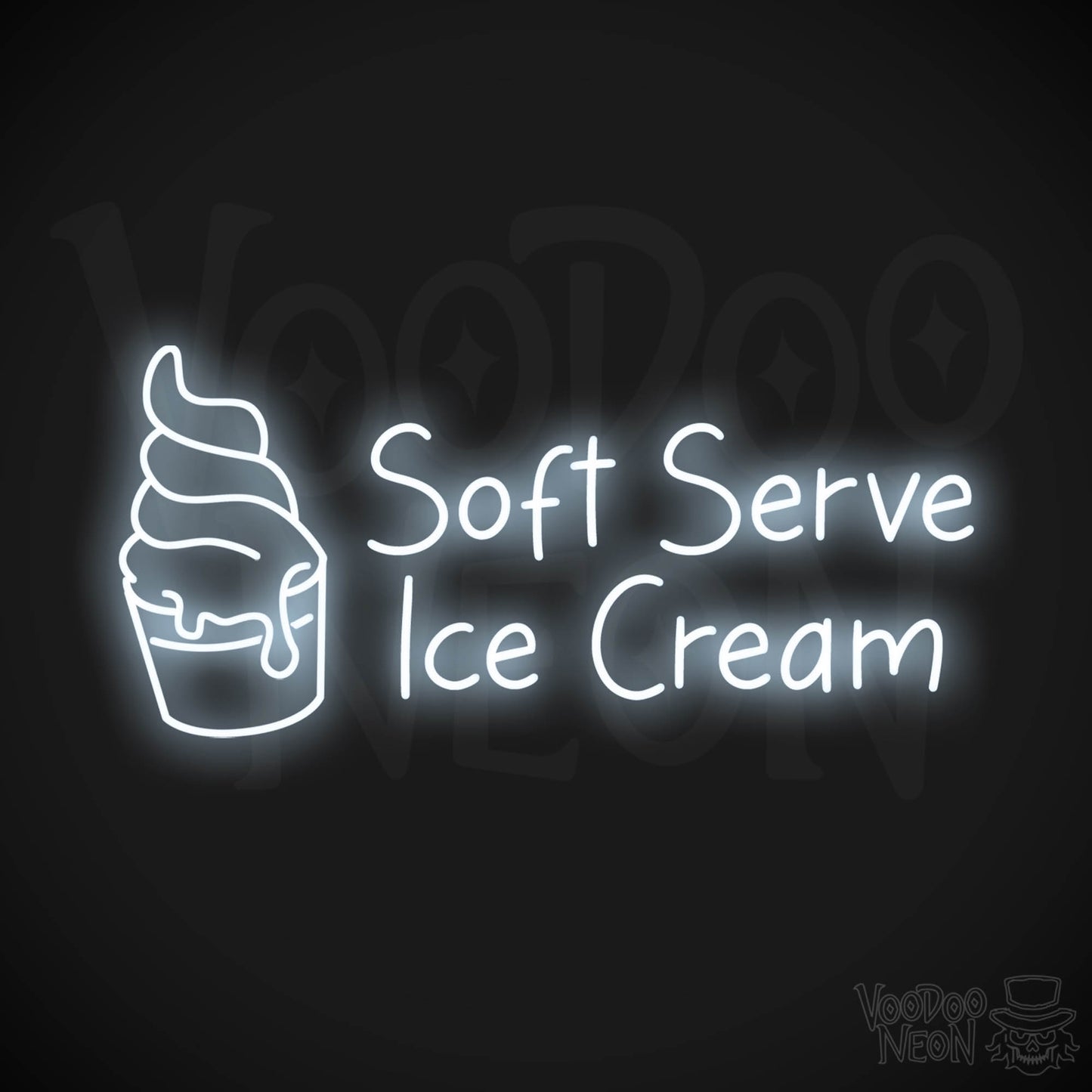 Soft Serve Ice Cream LED Neon - Cool White