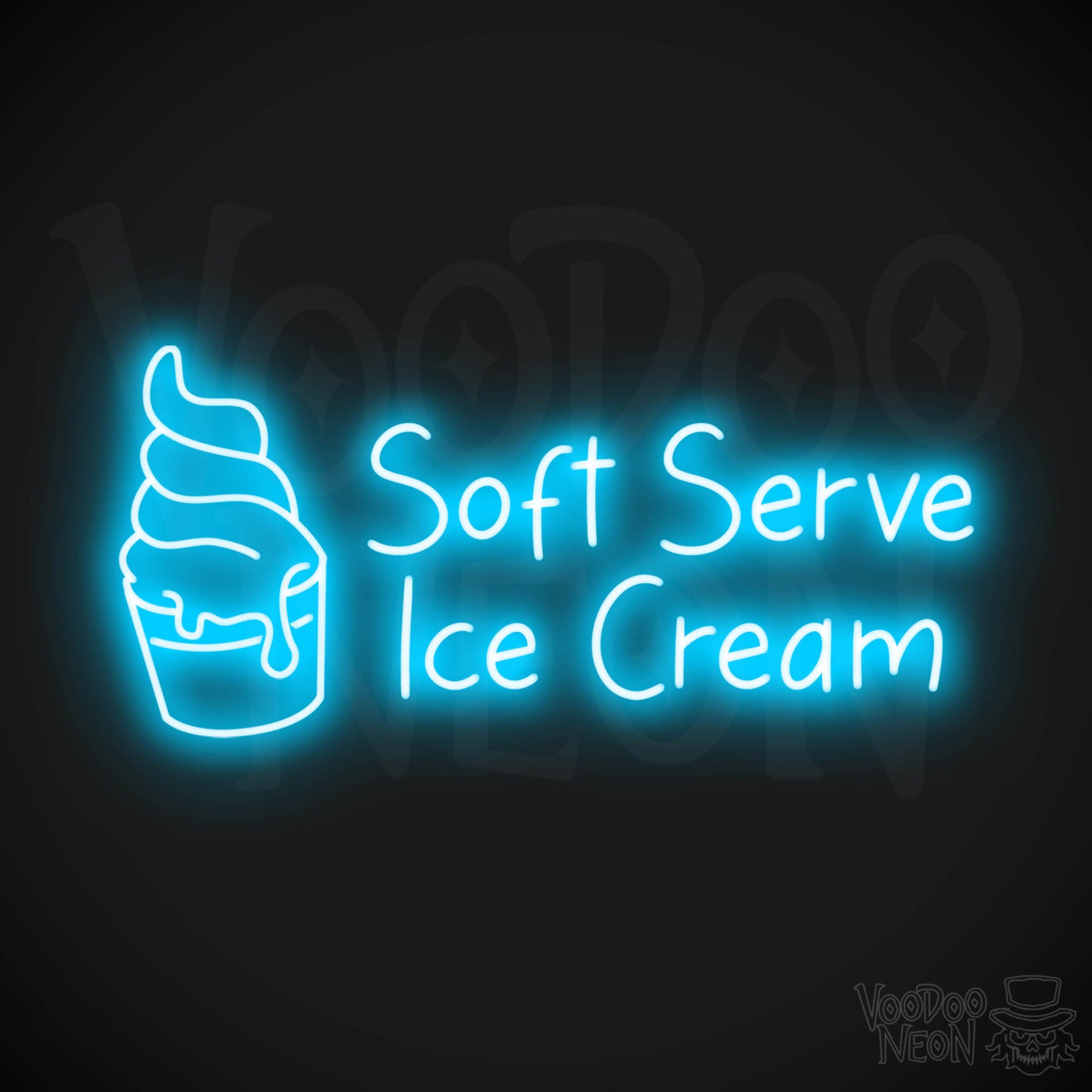 Soft Serve Ice Cream LED Neon - Dark Blue