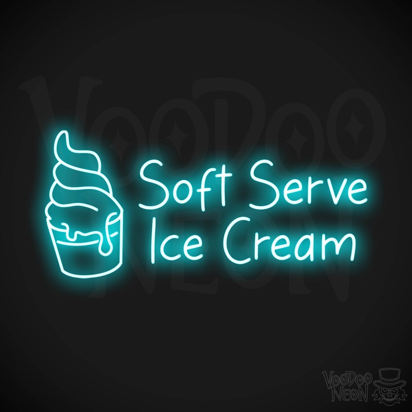 Soft Serve Ice Cream LED Neon - Ice Blue