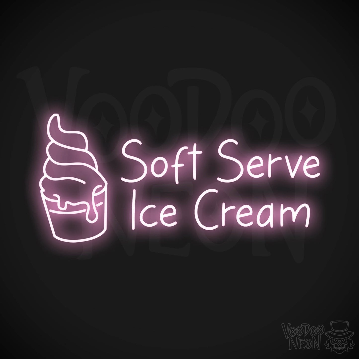 Soft Serve Ice Cream LED Neon - Light Pink