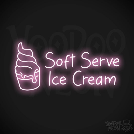 Soft Serve Ice Cream LED Neon - Light Pink