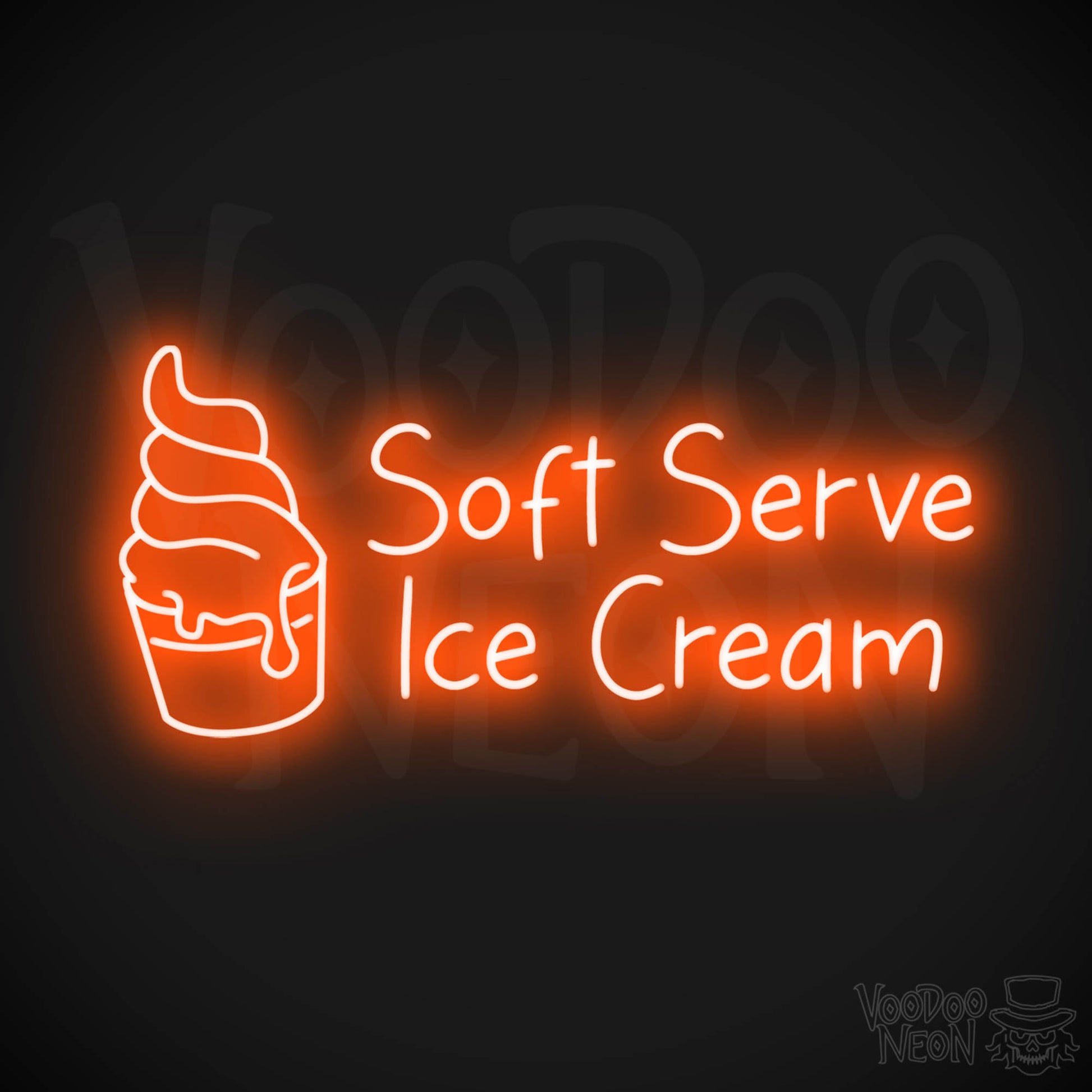 Soft Serve Ice Cream LED Neon - Orange