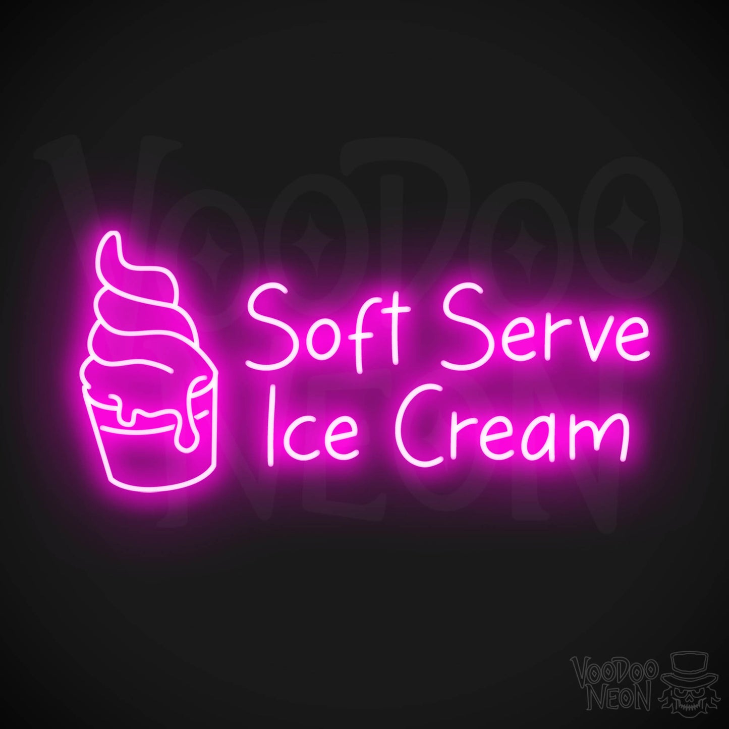 Soft Serve Ice Cream LED Neon - Pink