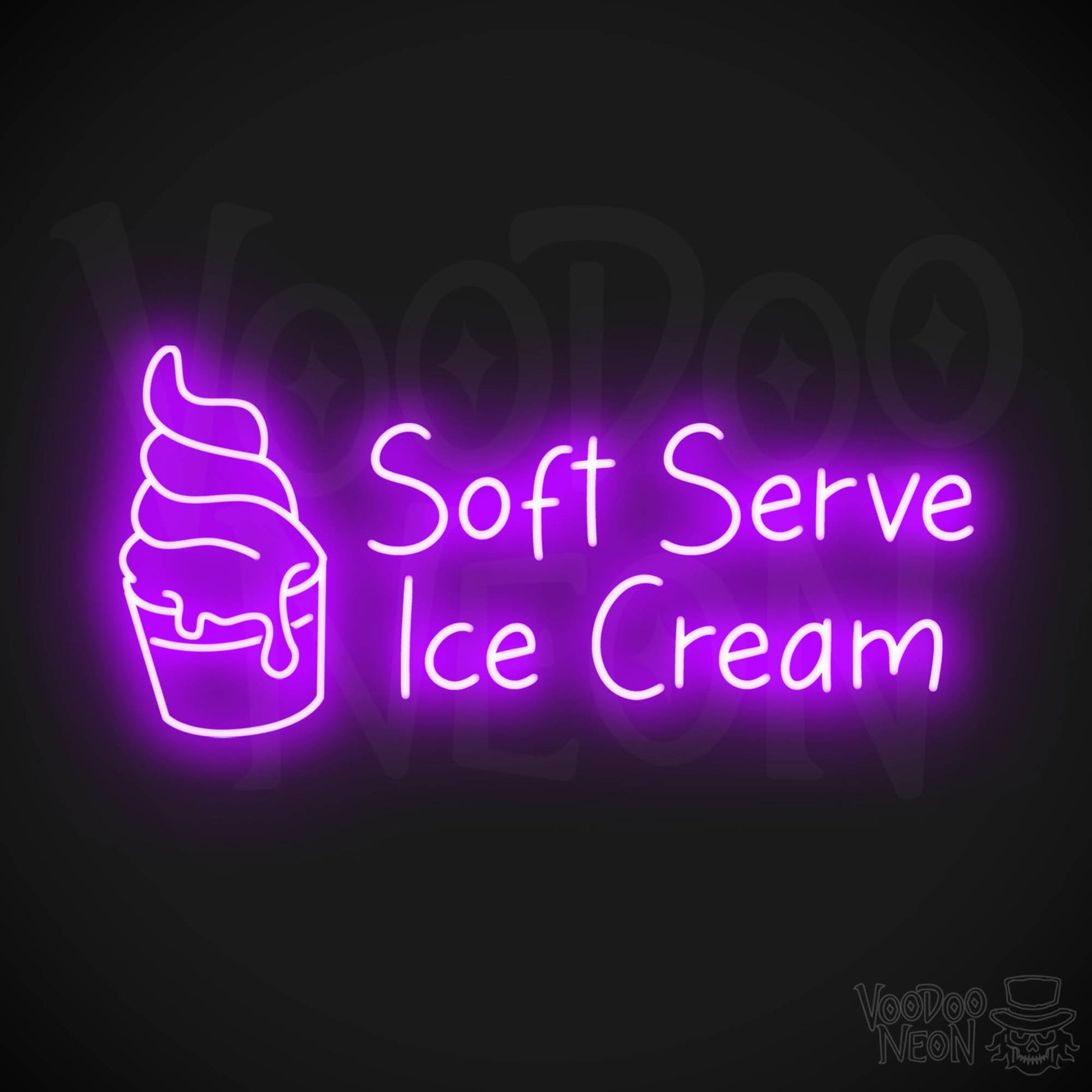 Soft Serve Ice Cream LED Neon - Purple