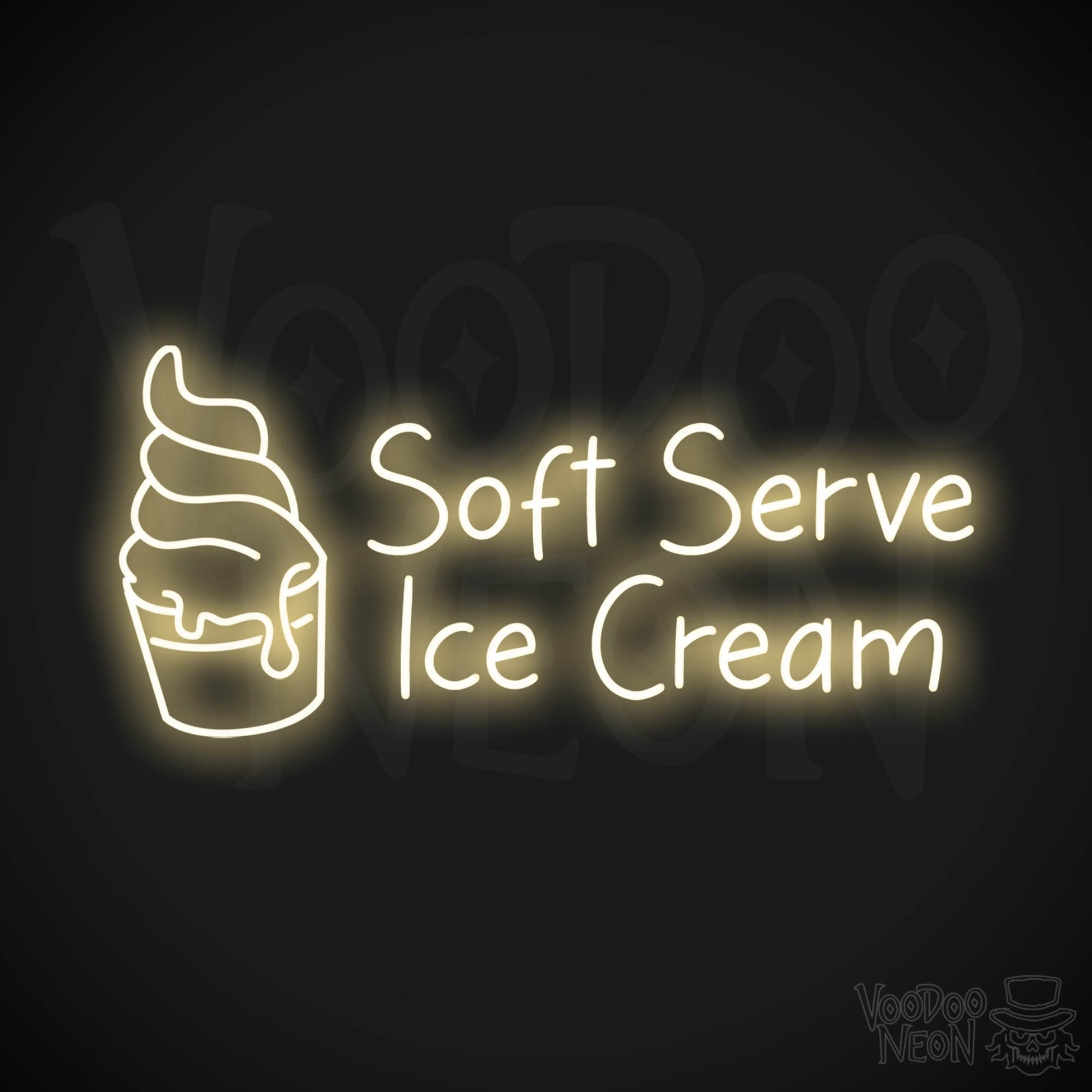 Soft Serve Ice Cream LED Neon - Warm White