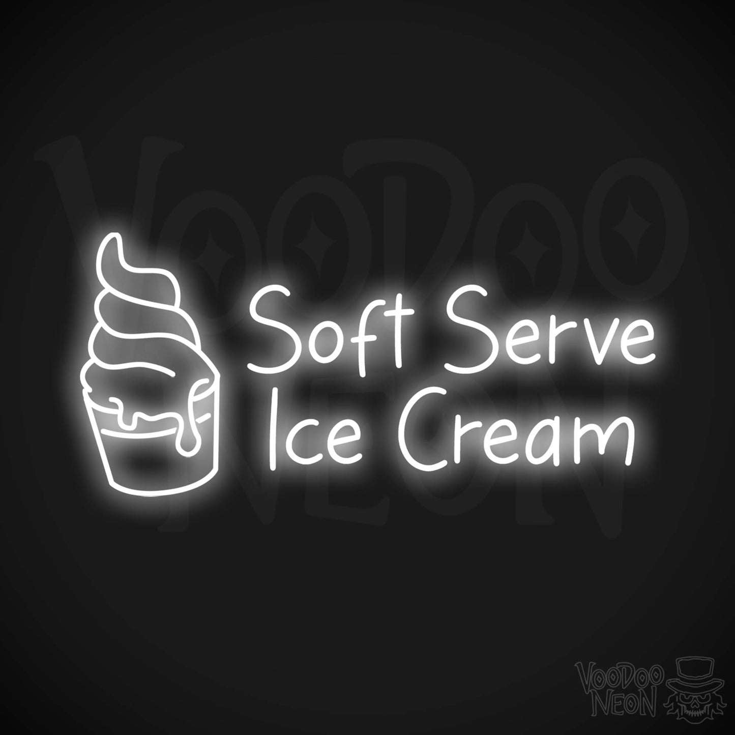 Soft Serve Ice Cream LED Neon - White