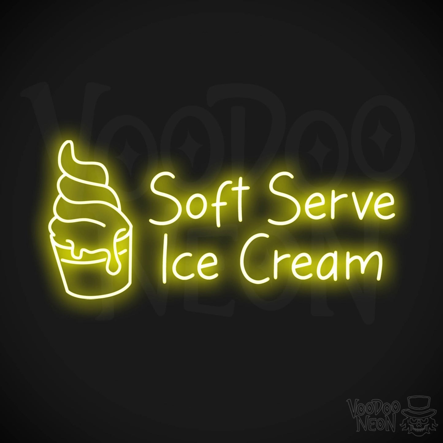 Soft Serve Ice Cream LED Neon - Yellow