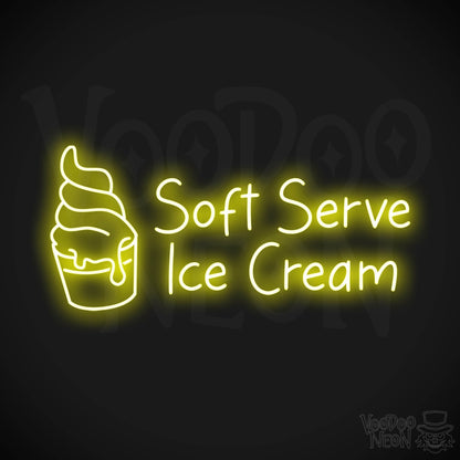 Soft Serve Ice Cream LED Neon - Yellow