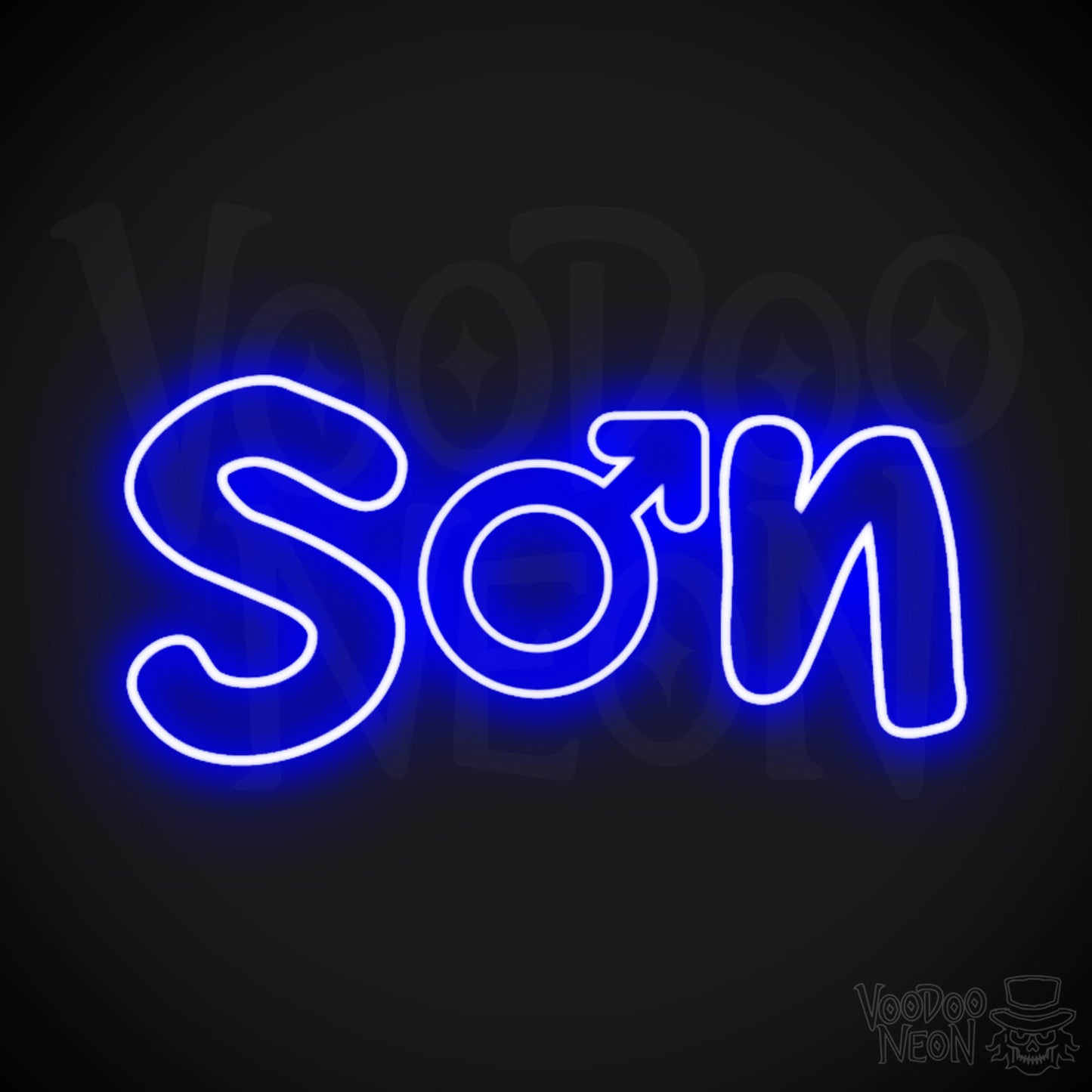 Son Neon Sign - Neon Son Sign - Kids Bedroom Signs - LED Wall Art - Color Dark Blue