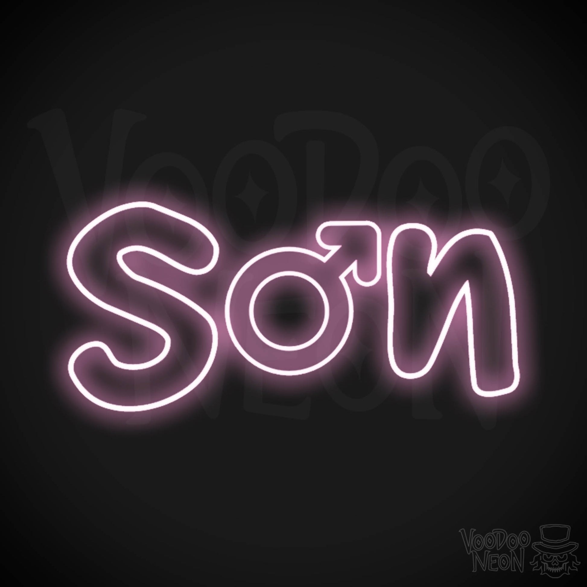 Son Neon Sign - Neon Son Sign - Kids Bedroom Signs - LED Wall Art - Color Light Pink