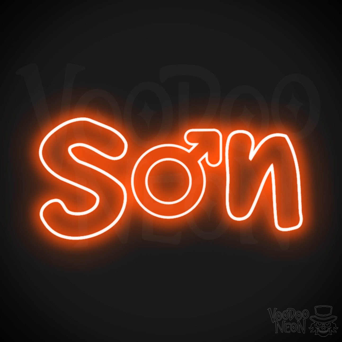 Son Neon Sign - Neon Son Sign - Kids Bedroom Signs - LED Wall Art - Color Orange