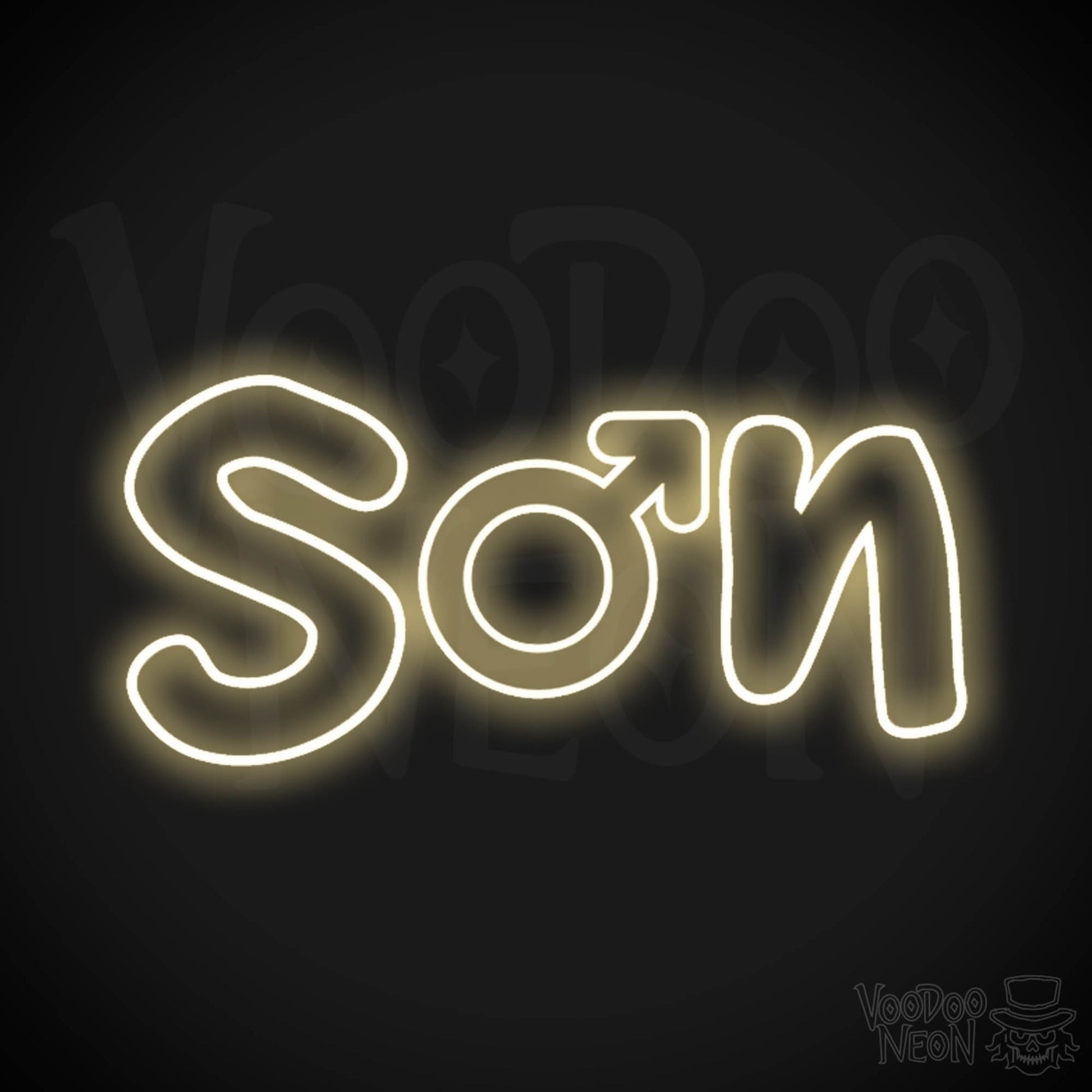 Son Neon Sign - Neon Son Sign - Kids Bedroom Signs - LED Wall Art - Color Warm White