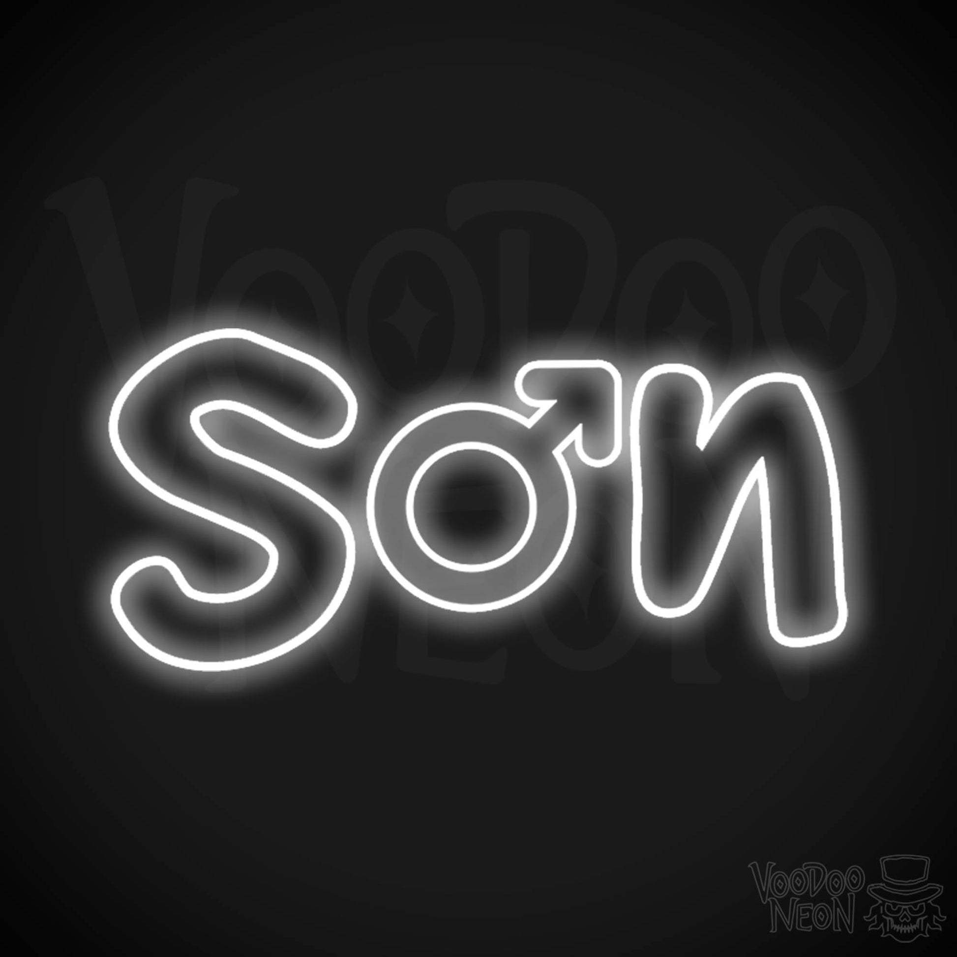 Son Neon Sign - Neon Son Sign - Kids Bedroom Signs - LED Wall Art - Color White