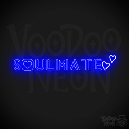 Soulmate Neon Sign - Neon Soulmate Sign - LED Neon Wall Art - Color Dark Blue