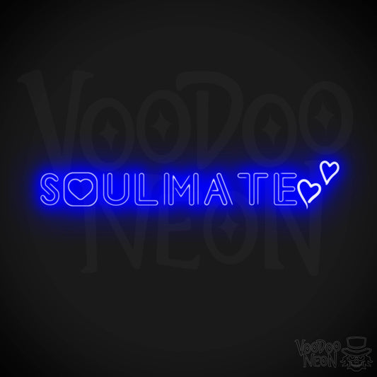 Soulmate Neon Sign - Neon Soulmate Sign - LED Neon Wall Art - Color Dark Blue
