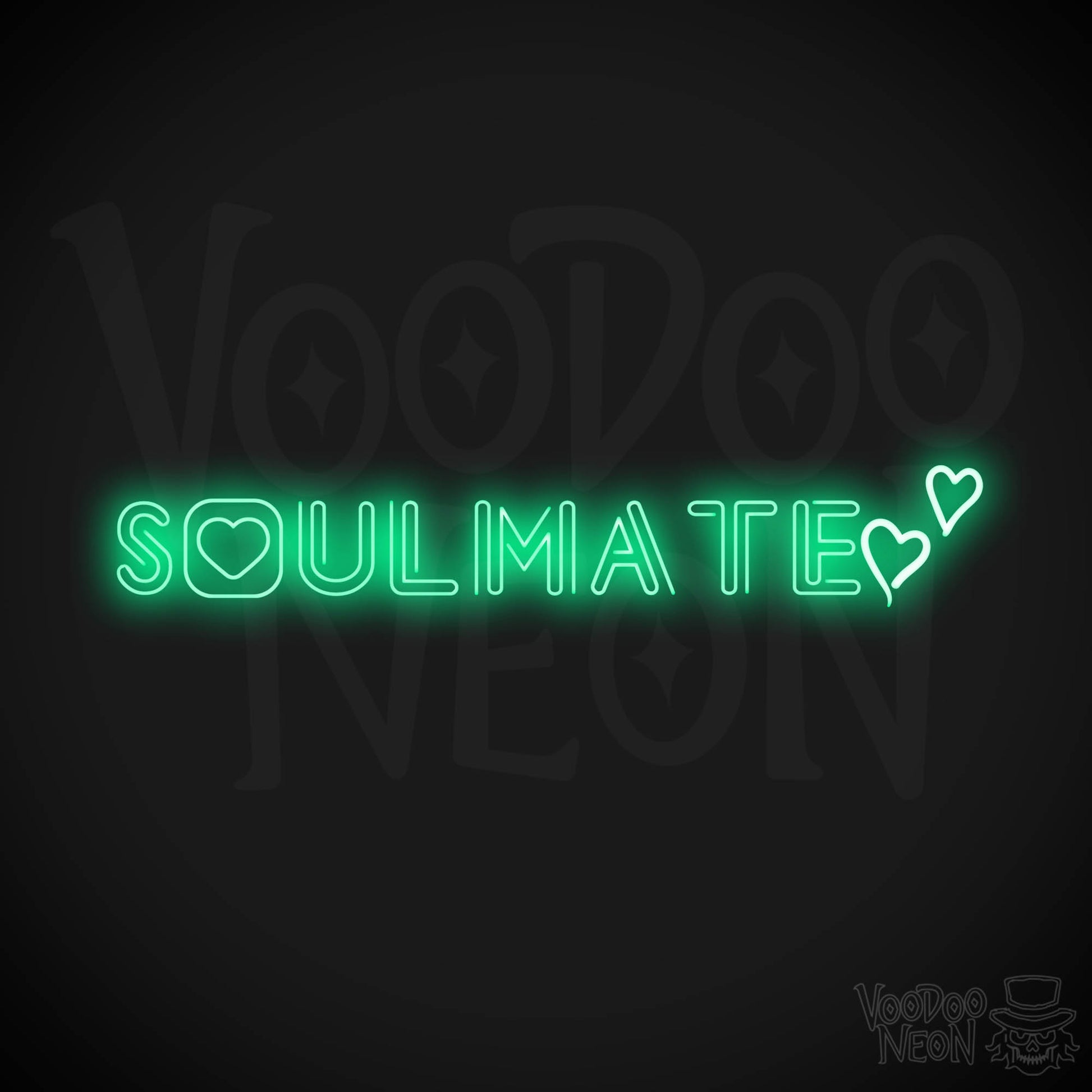 Soulmate Neon Sign - Neon Soulmate Sign - LED Neon Wall Art - Color Green