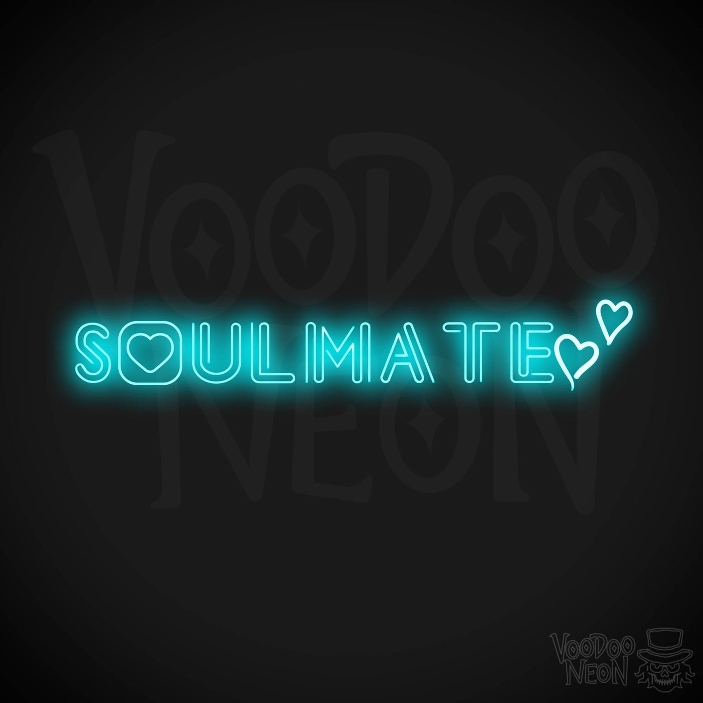 Soulmate Neon Sign - Neon Soulmate Sign - LED Neon Wall Art - Color Ice Blue