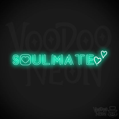 Soulmate Neon Sign - Neon Soulmate Sign - LED Neon Wall Art - Color Light Green