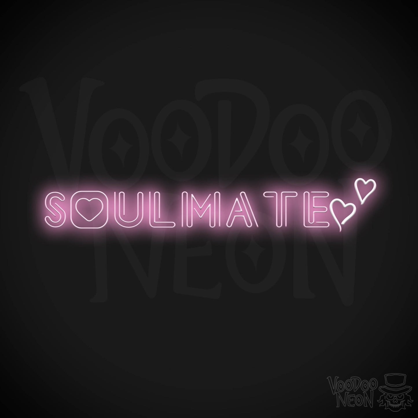 Soulmate Neon Sign - Neon Soulmate Sign - LED Neon Wall Art - Color Light Pink