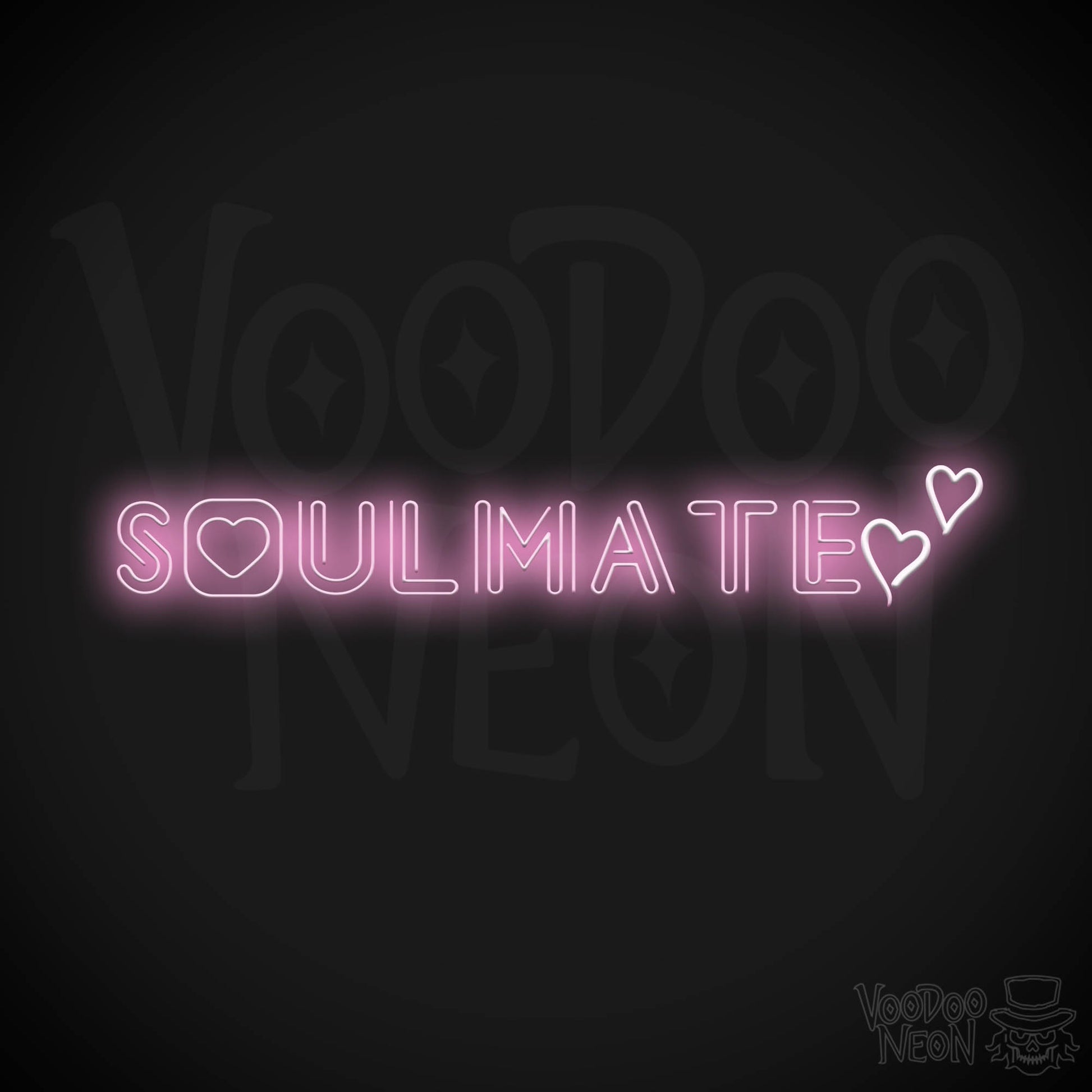 Soulmate Neon Sign - Neon Soulmate Sign - LED Neon Wall Art - Color Light Pink