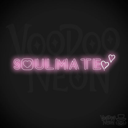 Soulmate Neon Sign - Neon Soulmate Sign - LED Neon Wall Art - Color Light Pink