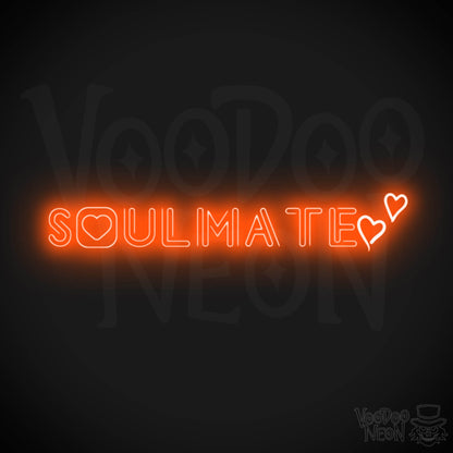 Soulmate Neon Sign - Neon Soulmate Sign - LED Neon Wall Art - Color Orange