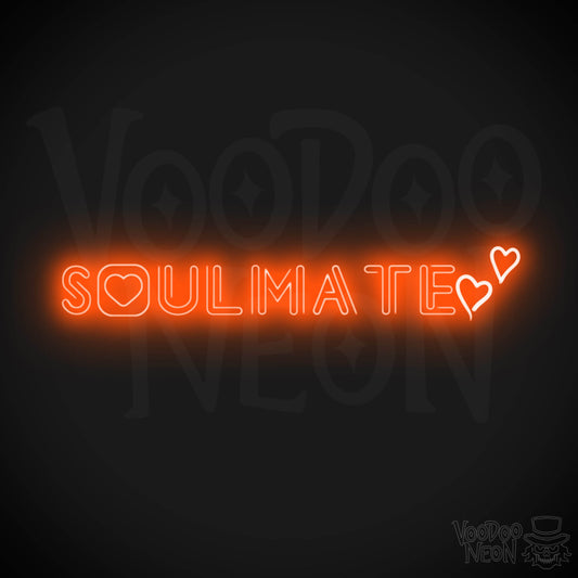 Soulmate Neon Sign - Neon Soulmate Sign - LED Neon Wall Art - Color Orange