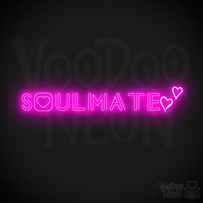 Soulmate Neon Sign - Neon Soulmate Sign - LED Neon Wall Art - Color Pink