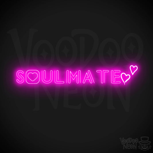 Soulmate Neon Sign - Neon Soulmate Sign - LED Neon Wall Art - Color Pink