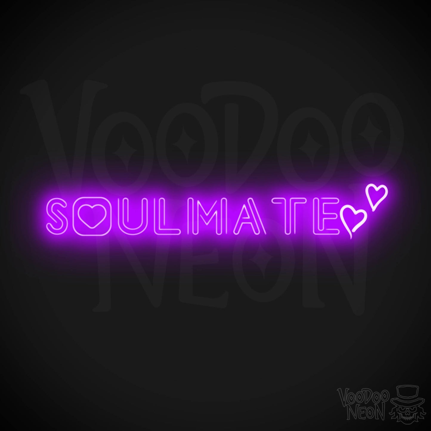 Soulmate Neon Sign - Neon Soulmate Sign - LED Neon Wall Art - Color Purple