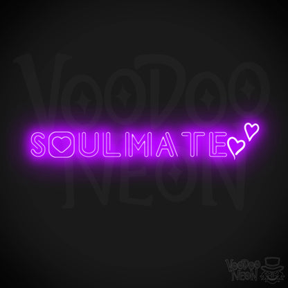 Soulmate Neon Sign - Neon Soulmate Sign - LED Neon Wall Art - Color Purple