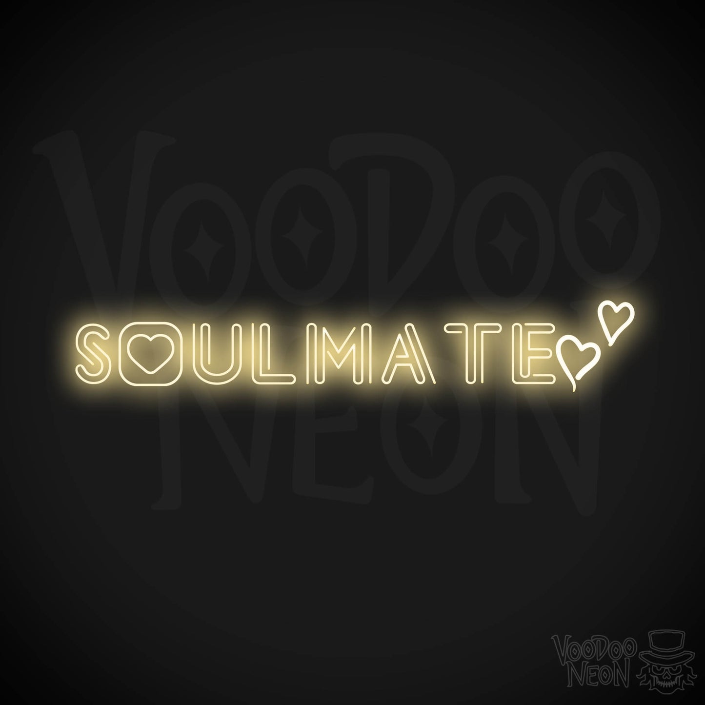 Soulmate Neon Sign - Neon Soulmate Sign - LED Neon Wall Art - Color Warm White