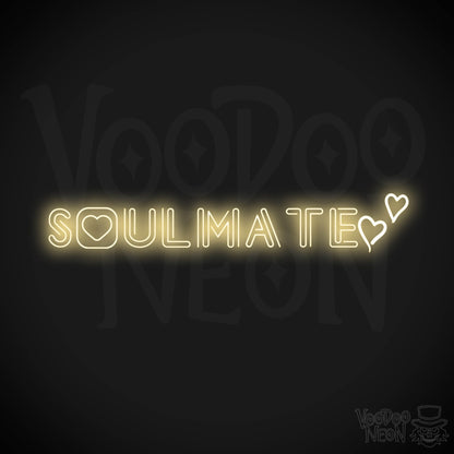 Soulmate Neon Sign - Neon Soulmate Sign - LED Neon Wall Art - Color Warm White