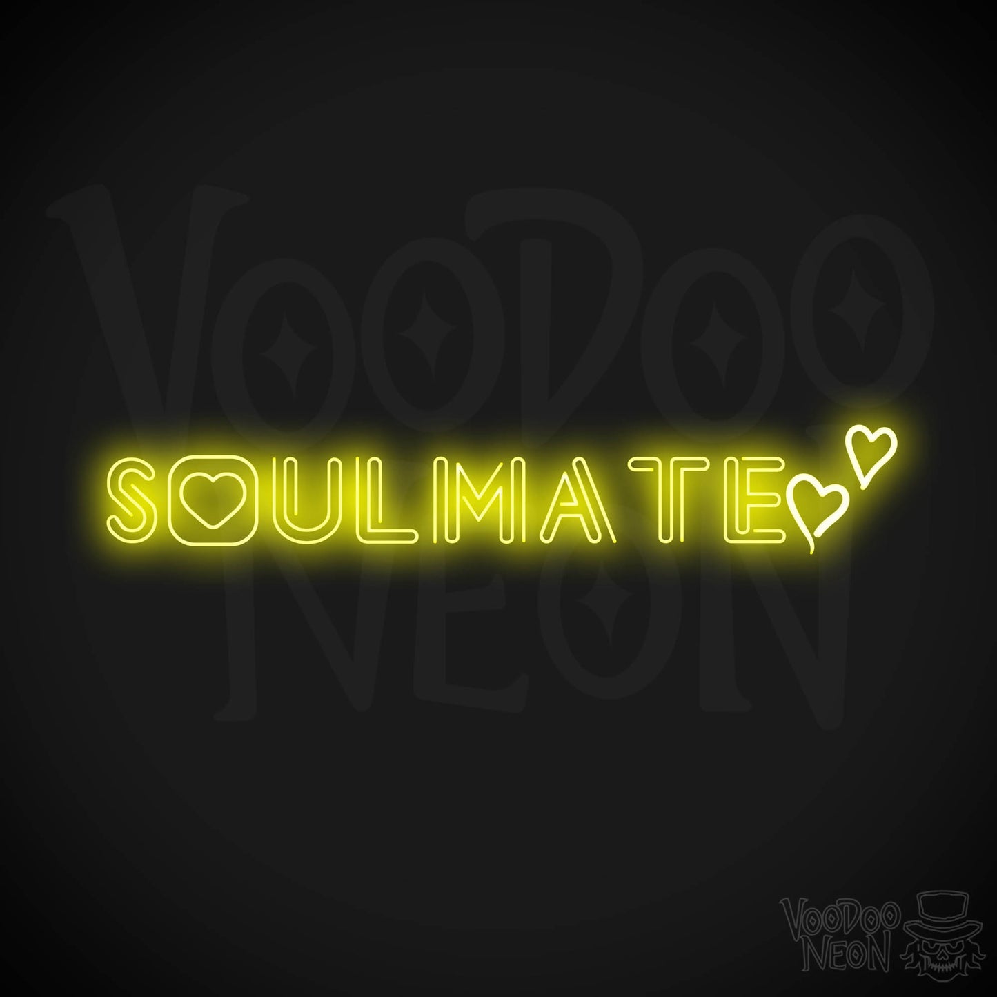 Soulmate Neon Sign - Neon Soulmate Sign - LED Neon Wall Art - Color Yellow
