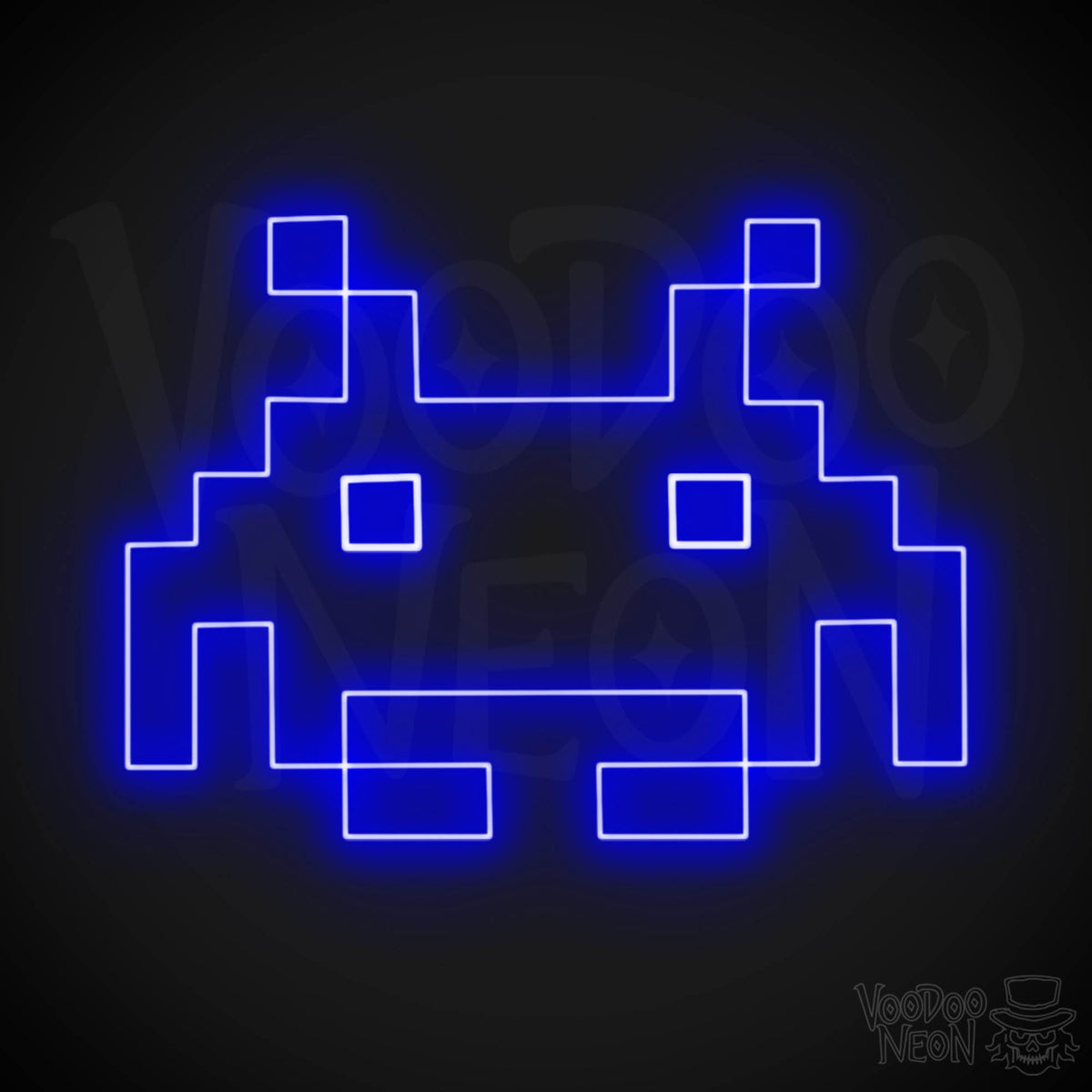 Space Invaders Neon Sign Space Invaders Logo Blue