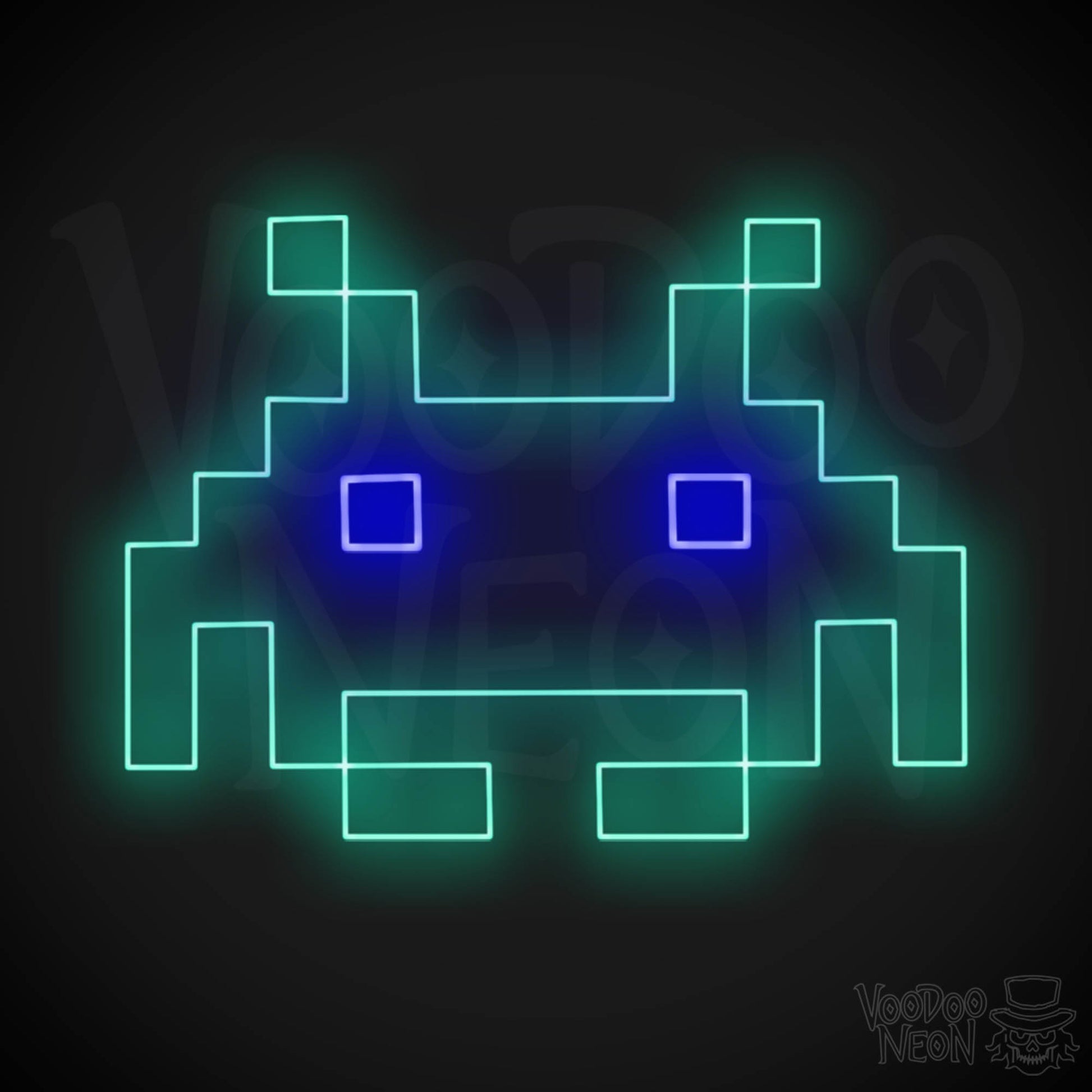 Space Invaders Neon Sign - Neon Space Invaders Wall Art - LED Sign - Color Multi-Color