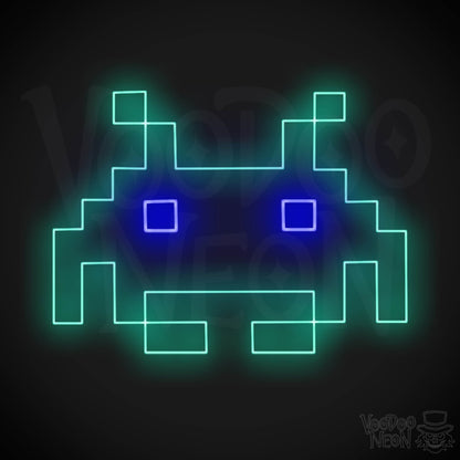 Space Invaders Neon Sign - Neon Space Invaders Wall Art - LED Sign - Color Multi-Color