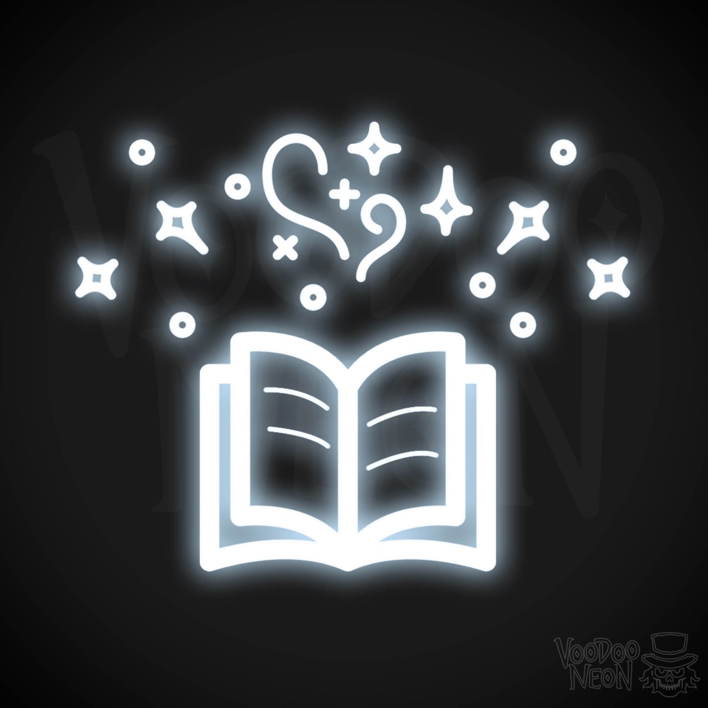 Neon Spell Book - Spell Book Neon Sign - LED Neon Wall Art - Color Cool White