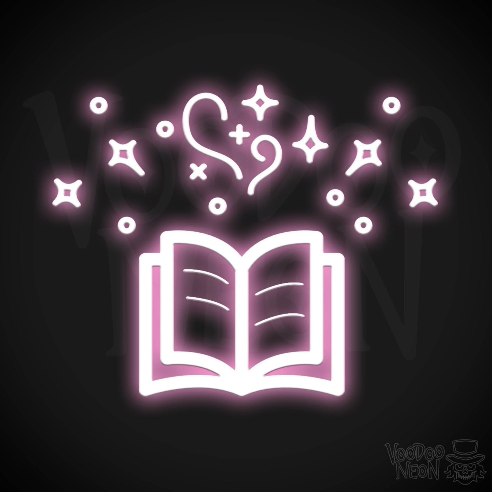 Neon Spell Book - Spell Book Neon Sign - LED Neon Wall Art - Color Light Pink