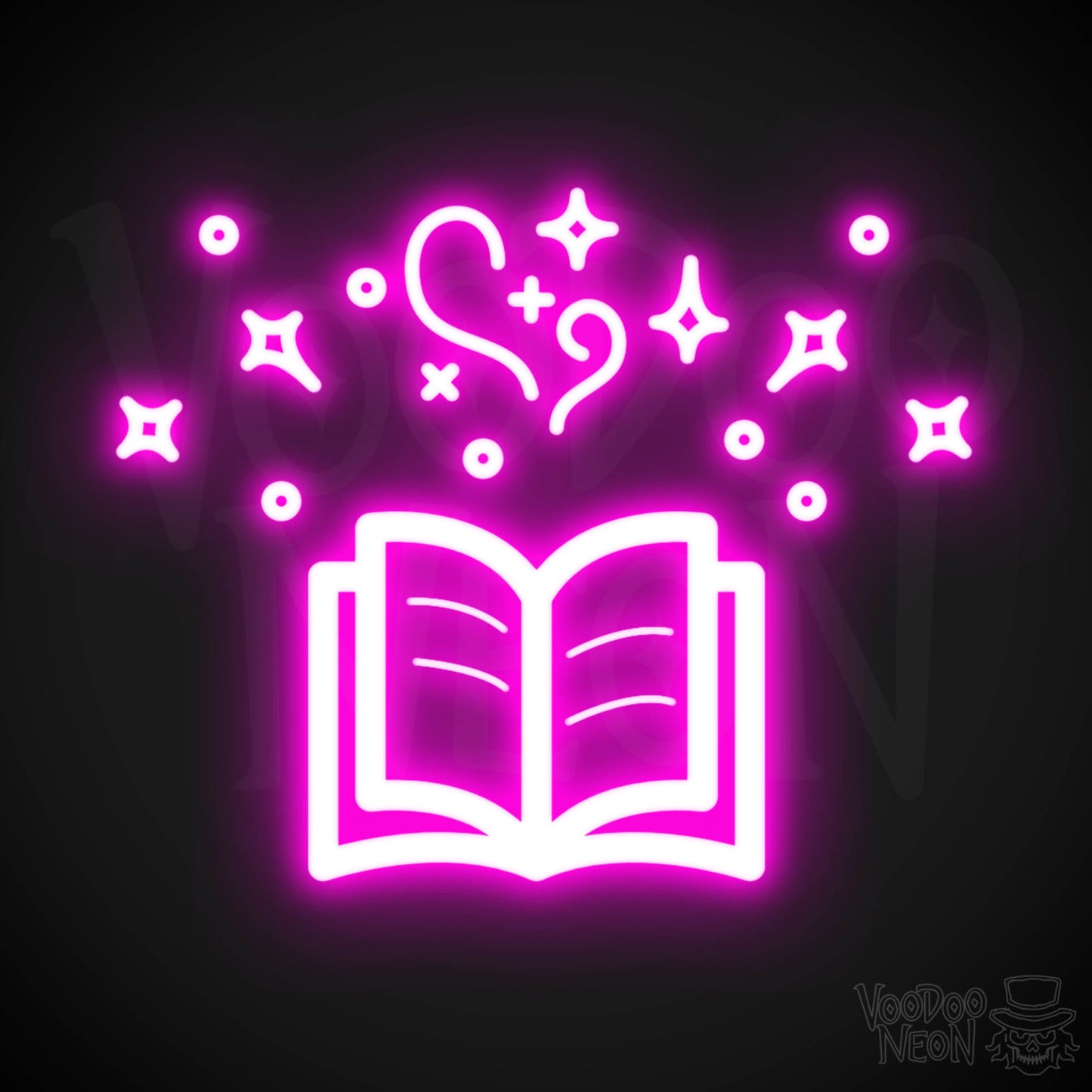 Neon Spell Book - Spell Book Neon Sign - LED Neon Wall Art - Color Pink