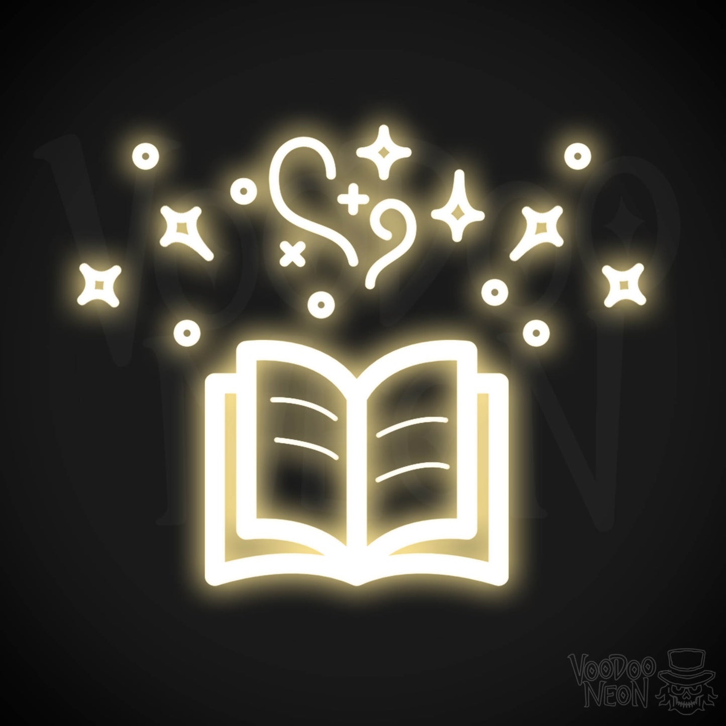 Neon Spell Book - Spell Book Neon Sign - LED Neon Wall Art - Color Warm White