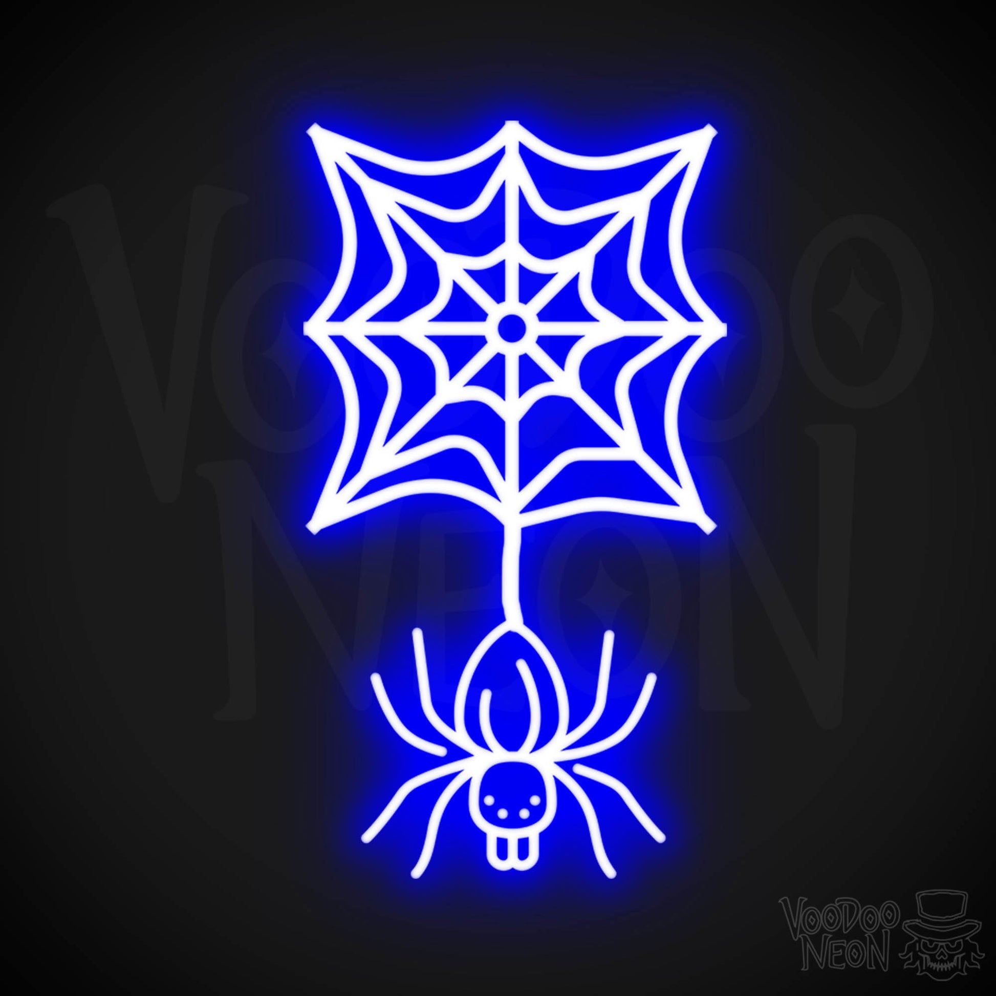 Neon Spider - Spider Neon Sign - Halloween LED Neon Spider - Color Dark Blue