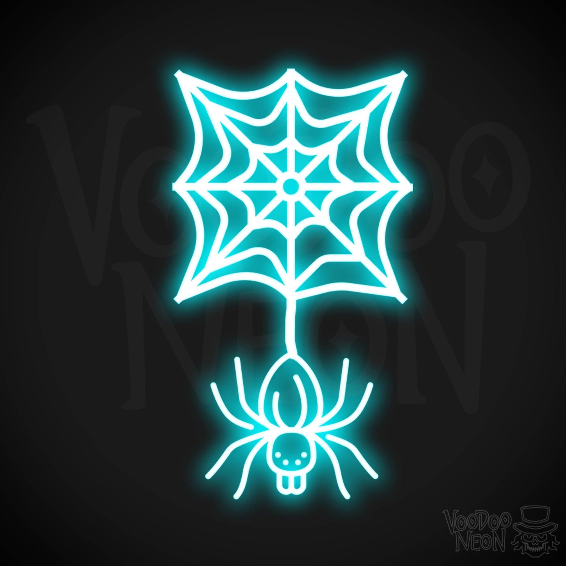 Neon Spider - Spider Neon Sign - Halloween LED Neon Spider - Color Ice Blue