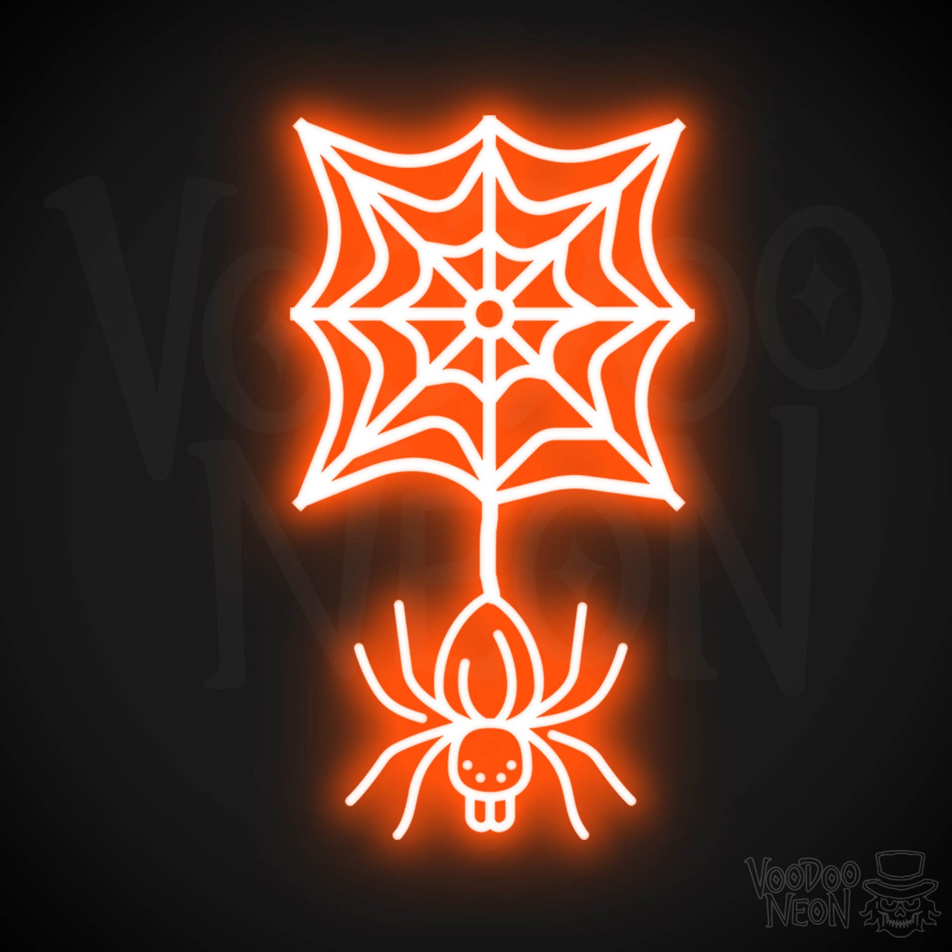 Neon Spider - Spider Neon Sign - Halloween LED Neon Spider - Color Orange