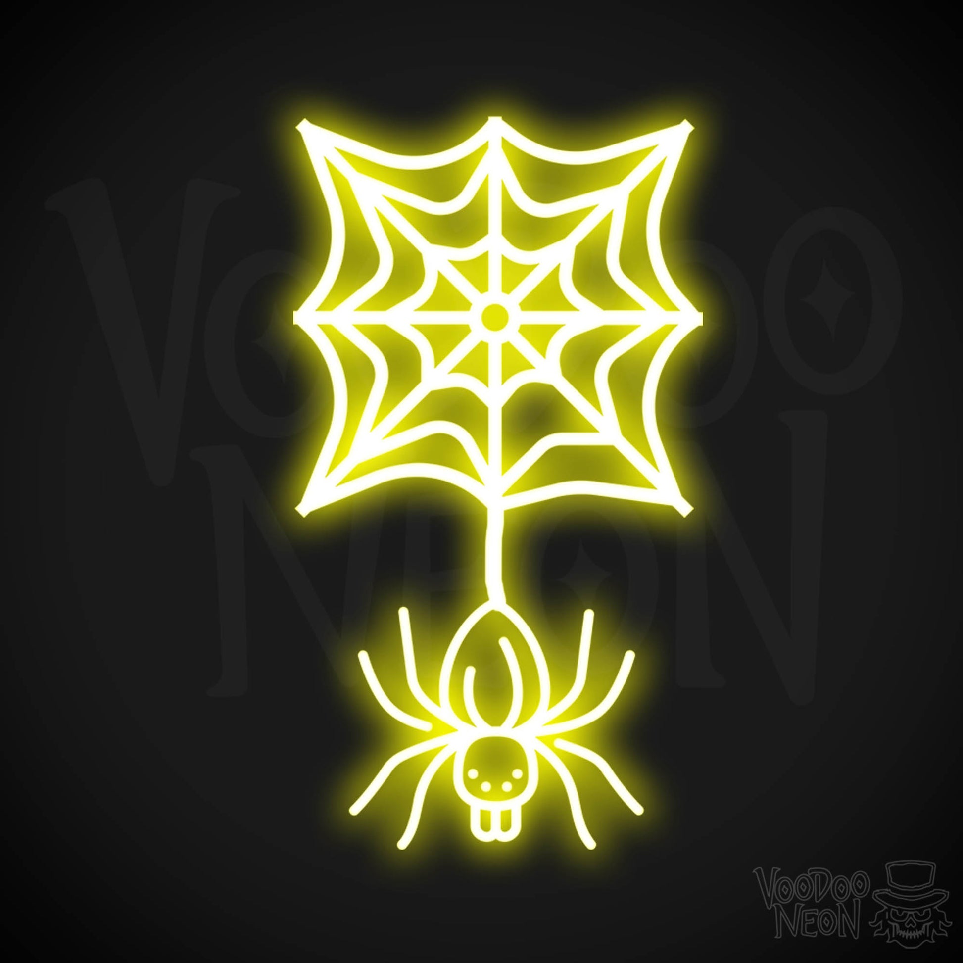 Neon Spider - Spider Neon Sign - Halloween LED Neon Spider - Color Yellow
