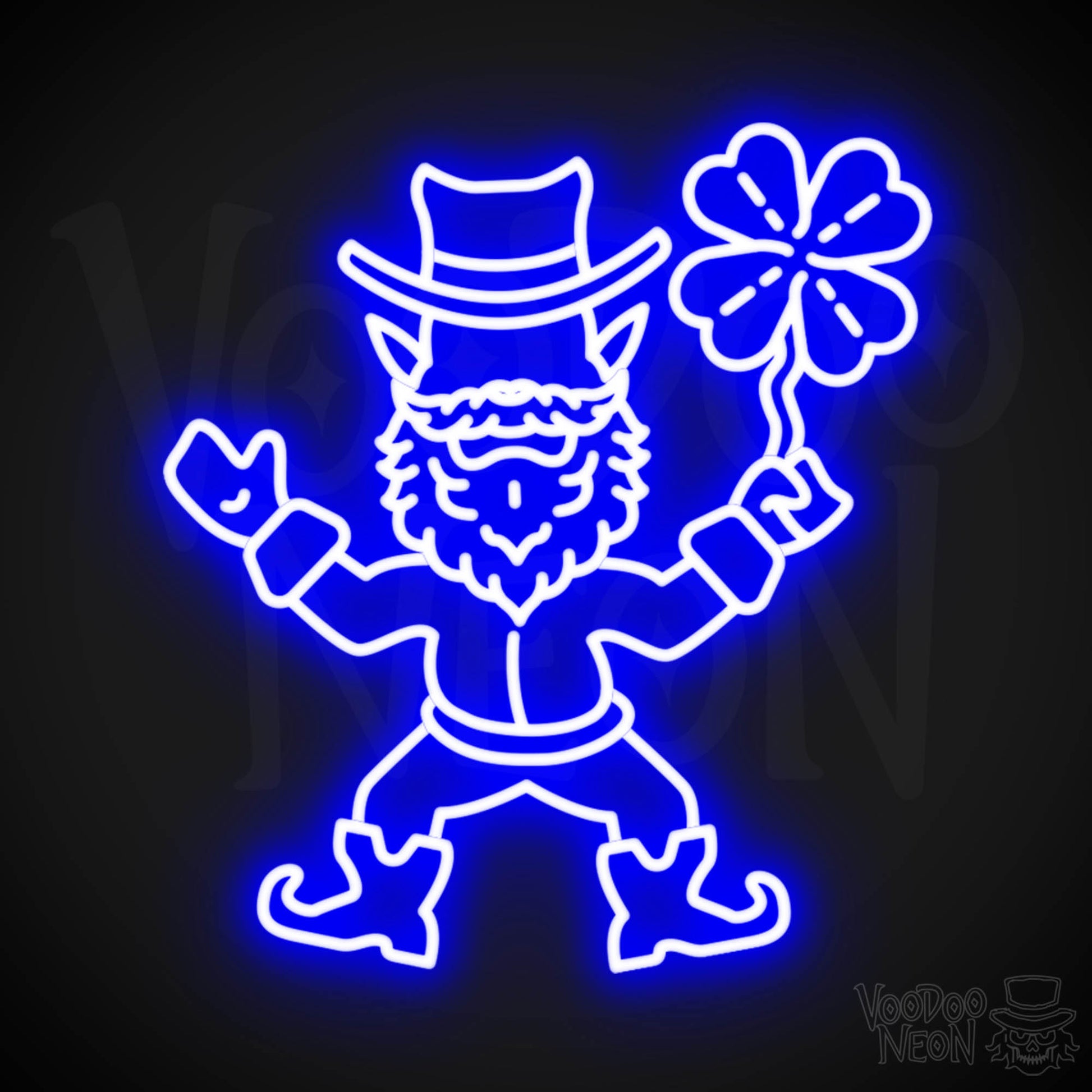 Leprechaun Neon Wall Art - Neon Leprechaun - St Patrick's Day Neon Sign - Color Dark Blue
