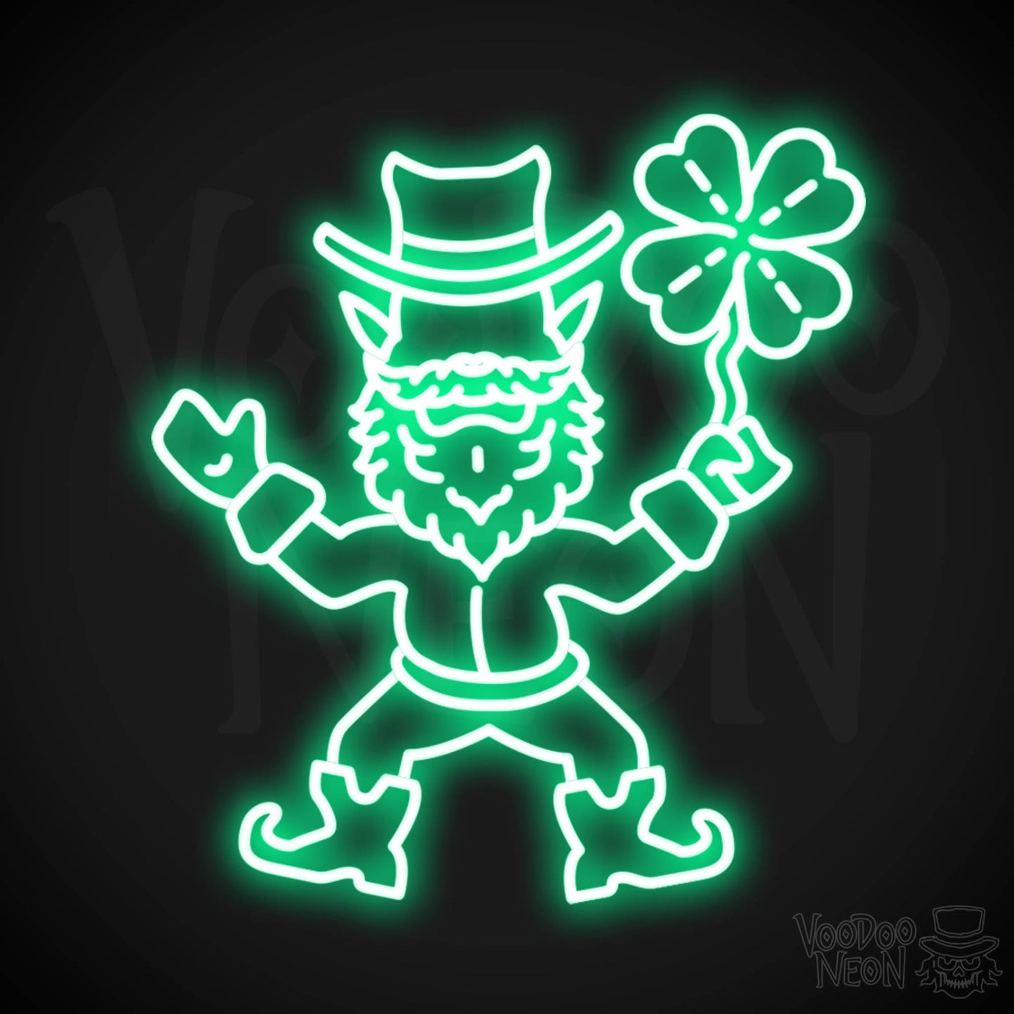 Leprechaun Neon Wall Art - Neon Leprechaun - St Patrick's Day Neon Sign - Color Green