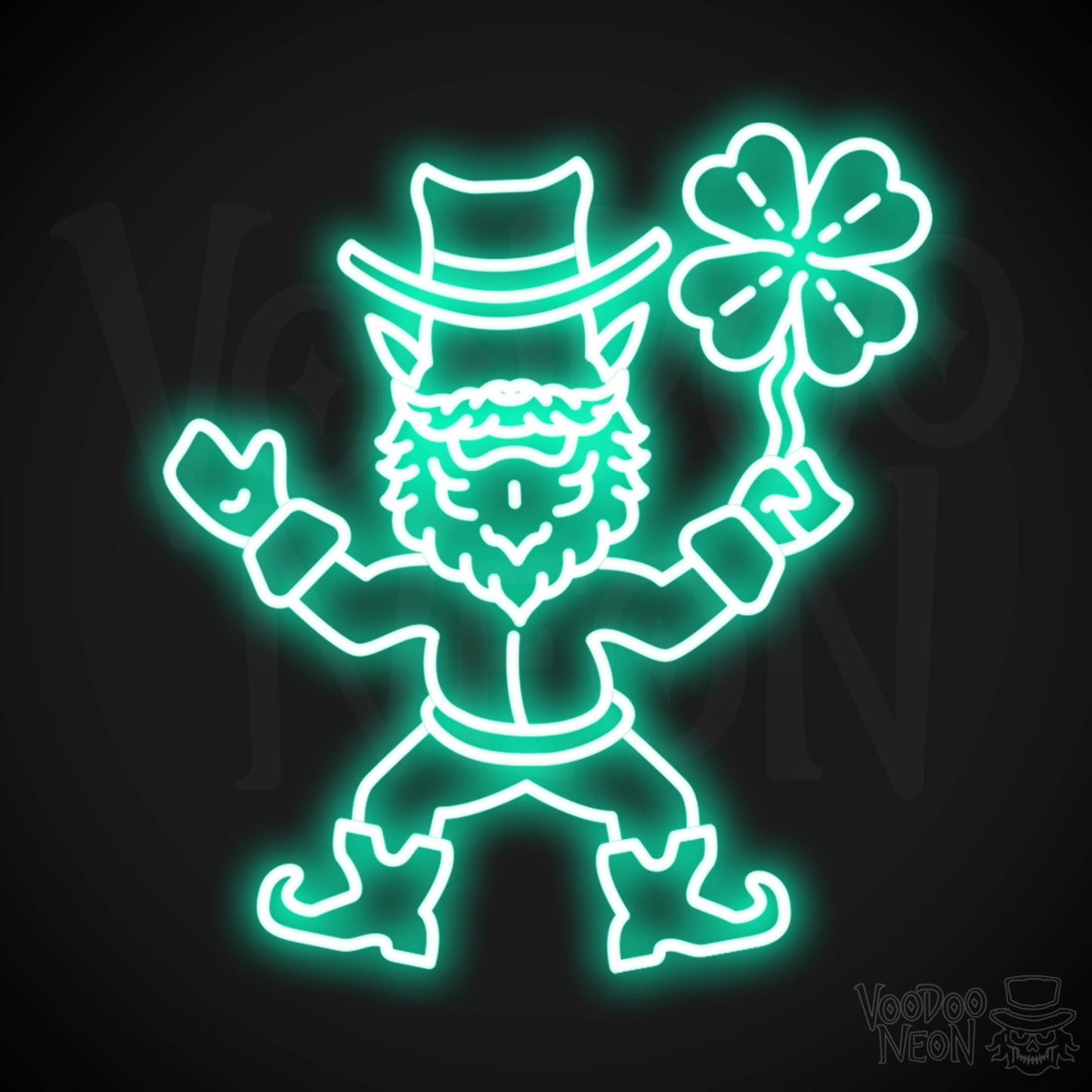Leprechaun Neon Wall Art - Neon Leprechaun - St Patrick's Day Neon Sign - Color Light Green