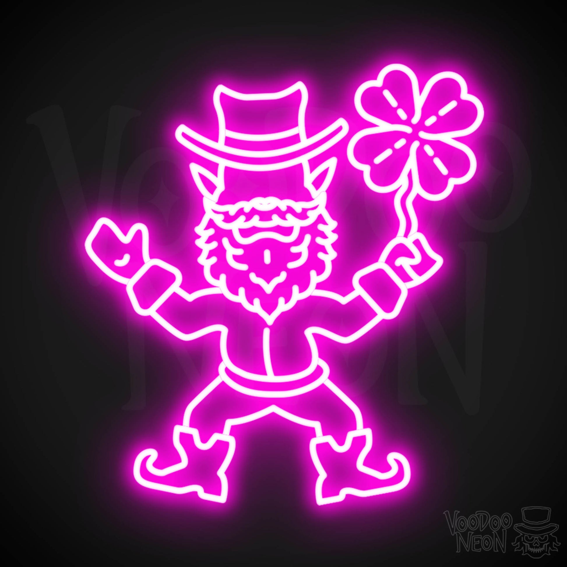 Leprechaun Neon Wall Art - Neon Leprechaun - St Patrick's Day Neon Sign - Color Pink