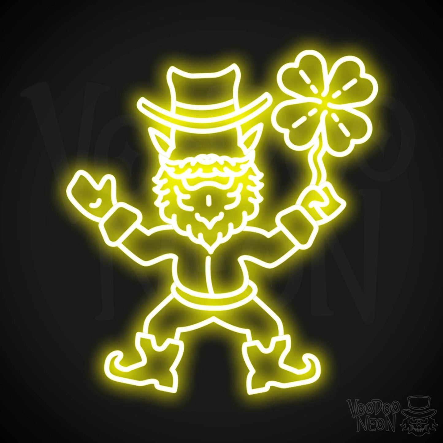 Leprechaun Neon Wall Art - Neon Leprechaun - St Patrick's Day Neon Sign - Color Yellow